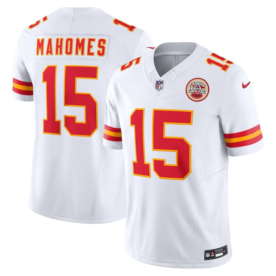 Men Kansas City Chiefs #15 Patrick Mahomes Nike White Vapor F.U.S.E. Limited NFL Jersey